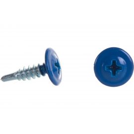 Саморезы с пресс-шайбой Госкреп со сверлом 4,2х16мм синие RAL5005 35 шт., подвес 1-0017460 
