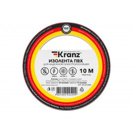 Изолента ПВХ KRANZ 15 мм х 10 м, 0.13 мм, красная KR-09-2004 