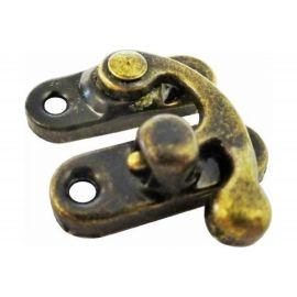 Курковой замок Левша для шкатулок, 32x28 мм, бронза У8-7019.СБ 
