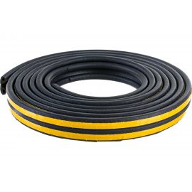 Самоклеящийся уплотнитель для дверей и окон ТДВ Р профиль, 9х5,5 мм, черный 1502012 