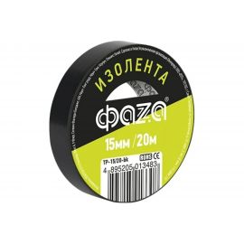 ПВХ-изолента ФАZА 15 мм х 20 м, черная 5013483 