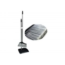 Комплект GoGo ПВХ, совок с метлой, черный, ручка металлическая 85 см 60056 NIGHT 