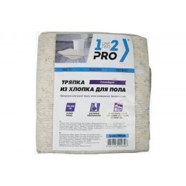 Тряпка для пола 1-2-PRO СТАНДАРТ хлопок, 80х100 см, белая, 1 шт ТПХ810С 