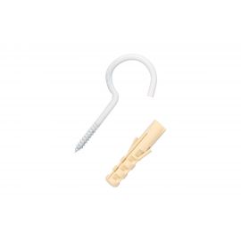 Крюк-шуруп ЕВРОПАРТНЕР белый d4,1хL60 мм 2 шт. 13 7644 1 