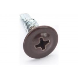 Саморезы с пресс-шайбой Госкреп сверло, 4.2х19 мм, коричневые, RAL8017, 30 шт. 1-0017490 