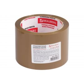 Клейкая лента BRAUBERG 72 мм х 66 м, упаковочная, коричневая, 45 мкм, 440110 