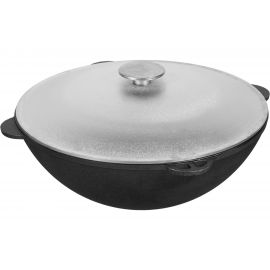 Домашний (дачный) чугунный казан с крышкой в чехле BOYSCOUT 12 л, азиатская чаша 61361 