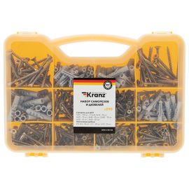 Набор саморезов и дюбелей kranz 590 шт. KR-01-3101-03 