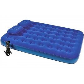 Надувной матрас с ручным насосом и 2 подушками BestWay Flocked Air Bed With Air Pump/Queen/ 67374 BW 