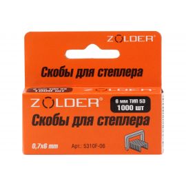 Запасные скобы ZOLDER 6 мм тип 53, 1000 шт. 5310F-006 