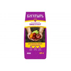 Обеззараженный биогрунт Богатырь Для томатов, перца и баклажанов 60 л 4680010310939 