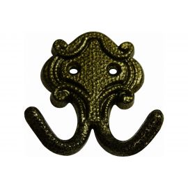 Крючок Левша КМ-4 2-рожковый, старинная бронза У8-6569.СБ 