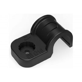 Пластиковая односторонняя крепеж-скоба для прямого монтажа Промрукав атмосферостойкая черная, в п/э, д 32, 25 шт PR13.0375 