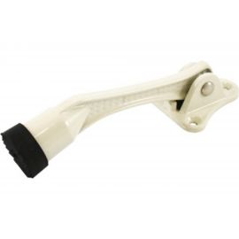 Фиксатор дверной АЛЛЮР КН-130 WW белый, козья ножка, блистер 10177 