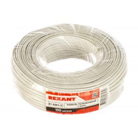 Телефонный кабель REXANT ШТЛП, 2 жилы, CCA, белый, бухта 100м 01-5001-3 