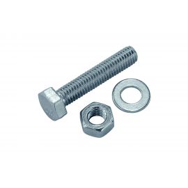 Болт Tech-Krep DIN933 с шестигранной головкой, оцинкованный М12х50 + гайка + шайба 2 шт - пакет 136923 