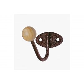 Крючок-вешалка с деревянным шариком Трибатрон КВД-1 медный антик 4332 