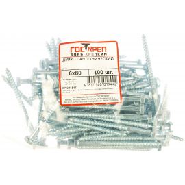 Сантехнический шуруп ГОСКРЕП 6х80 100 шт., пакет 3-0011400 