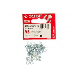 Гайка ЗУБР ГОСТ 5927-70, M5, 45 шт, кл. пр. 6, оцинкованная, 303556-05 
