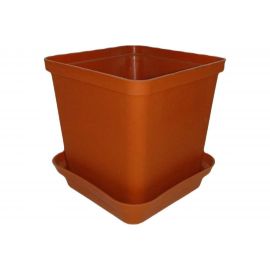 Цветочный горшок ПАО Завод Буревестник квадратный, терракотовый 72381 