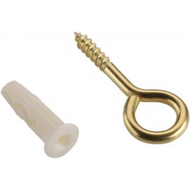 Дюбель ЕВРОПАРТНЕР MULTI 6 + петля-шуруп L25 х d4,1 х d10 латунный, 10 шт. RB2 0154 