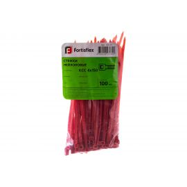 Нейлоновые стяжки FORTISFLEX КСС 4х150 красный 100 штук 49423 