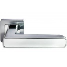 Дверная ручка MORELLI ""Flex"", цвет-матовый хром/белый MH-44 SC/W-S55 9012224 