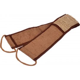 Мочалка из рами Банные Штучки лента с сегментами хлопка с веревочными ручками, 66x8.5 см, 76x8.5 см 40364 