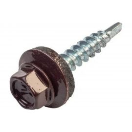 Кровельный саморез Качественный КРЕПЕЖ коричневый RAL 8017, 4.8х29 мм, 55 шт 0200115 КЧ 