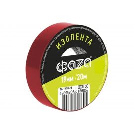 ПВХ-изолента ФАZА 19 мм х 20 м, красная 5013605 