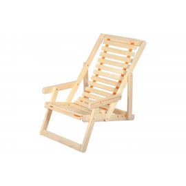 Деревянный шезлонг с подлокотниками Банные штучки 105х65х95 см 32016 
