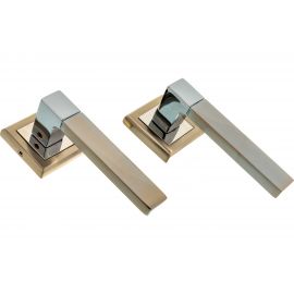 Дверная ручка RUCETTI RAP 16-S SN/CP, цвет-бел. никель/хром 9010467 