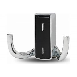 Мебельный крючок JET 397 двухрожковый, замак, хром/черный RZ397Z.002CP.BL99 