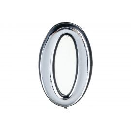 Цифра 0 Левша (50 мм; пластмасса клеящаяся; хром) У4-9100.Х 