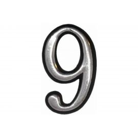 Цифра 9 Левша (50 мм; пластмасса клеящаяся; хром) У4-9109.Х 