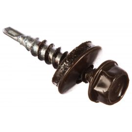 Кровельный саморез Tech-Krep КР сверло 4,8х28 RAL-8017 шоколадно-коричневый 60 шт, коробка с окном 112031 