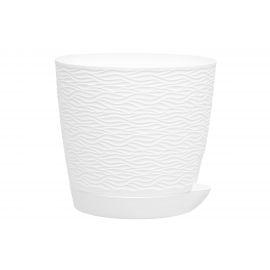 Кашпо bmc КШ8681 Блюз с поддоном белое, 14х13 см, 1.2 л 060090 