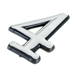 Цифра 4 Левша (50 мм; пластмасса клеящаяся; хром) У4-9104.Х 