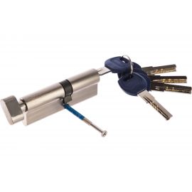 Цилиндр DOORLOCK V K2300AB N серия Variant, никелированный, 40xK50 мм, кл/пов. кнопка, 5 перф.ключей 79096 