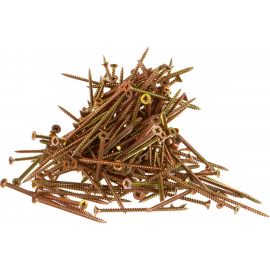 Шуруп для дерева Саморезик 4.5х80 универсальный потай, желтый цинк, Pz-2 200шт SYZ-4.5х80-200 