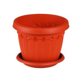 Кашпо с поддоном Эльфпласт Флавия 57 см, 60 л, терракотовое 062158 
