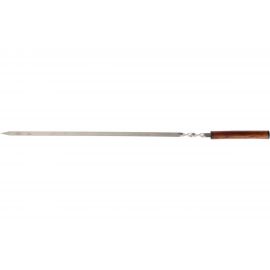 Плоский шампур с цельной деревянной рукояткой PALISAD Camping 750х12х2.5 мм, нержавеющая сталь 69675 