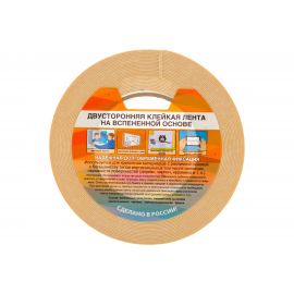 Клейкая двухсторонняя лента на вспененной основе РемоКолор 19мм х 10м 49-5-019 