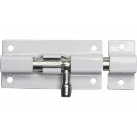 Накладная задвижка для окон и мебели Россия ШП-60 БЦ белый/цинк 60 мм 37751-60 