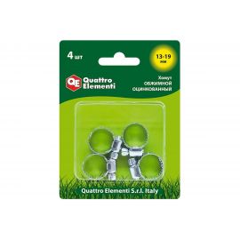 Обжимной хомут QUATTRO ELEMENTI 13-19 мм оцинкованный, 4 шт 771-992 