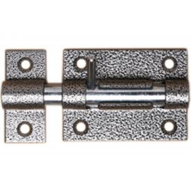 Накладной засов Делга Универсальный (серебро; с круглым ригелем; 105 мм) Д917 