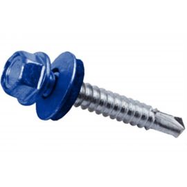 Кровельный саморез Tech-Krep КР сверло 5,5х19 RAL-5005 насыщенный синий 60 шт, коробка с окном 125700 