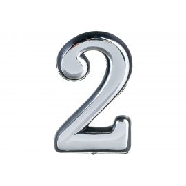 Цифра 2 Левша (50 мм; пластмасса клеящаяся; хром) У4-9102.Х 