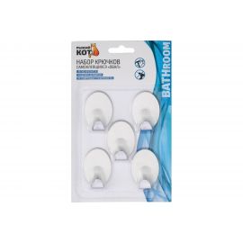 Набор самоклеящихся крючков Рыжий кот овал, 5 шт. 008226 