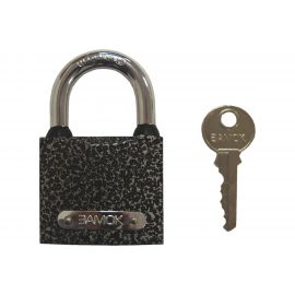 Навесной замок РемоКолор (чугун; 3 ключа; цилиндровый механизм; автоматический; личинка-латунь; 25x40x13 мм; дужка 4 мм) 70-0-925 